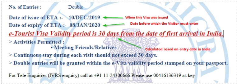 Validez de visa de 30 días