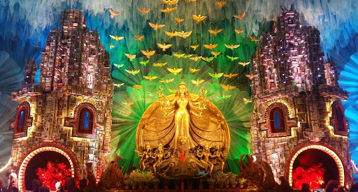 A themed Durga pujo pandal