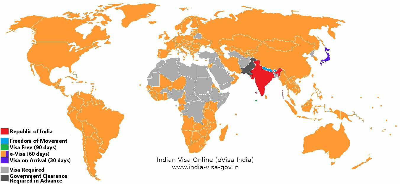 Quién puede venir a la India - Política de visas